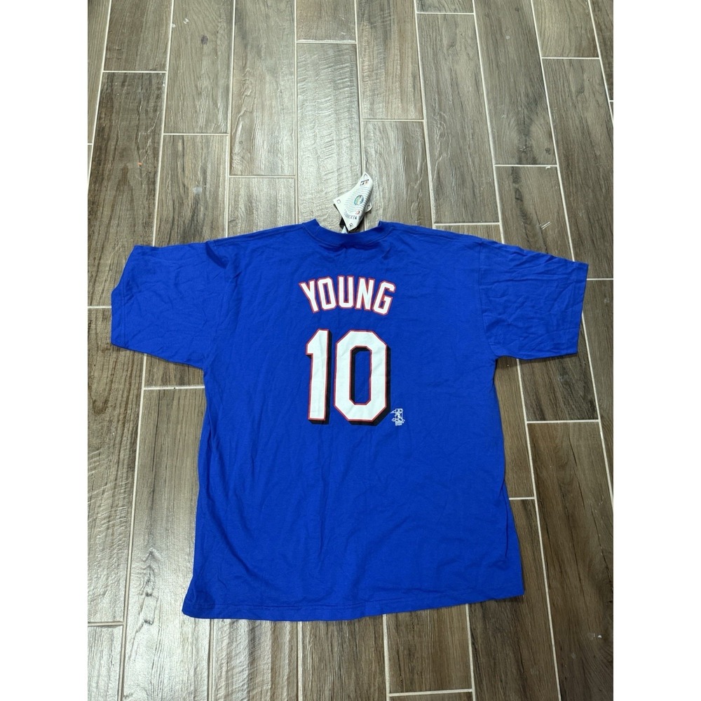 Majestic Texas Rangers Michael Young #10 Blue T Shirt Size XXL NWT